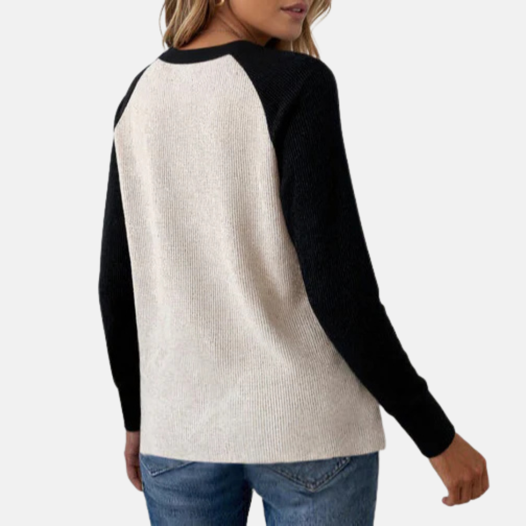 Aimée | Pull à col en V à manches longues