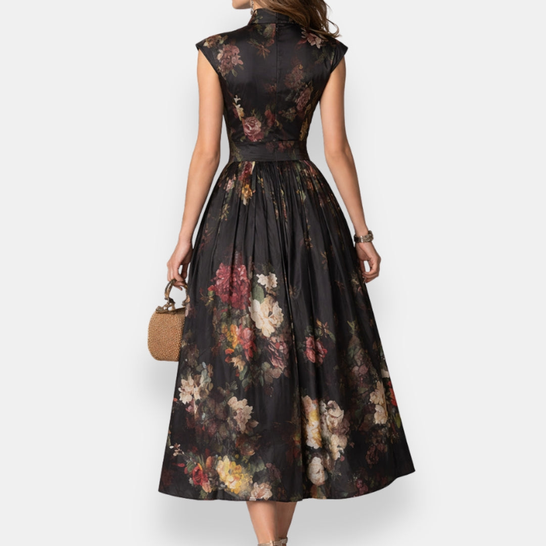 Cauviette | Robe midi florale mandarin
