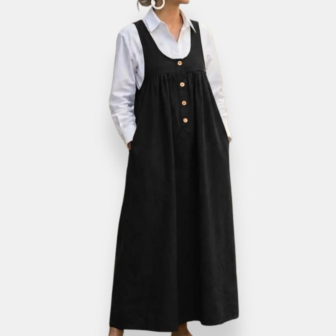 Mathilde | Robe chasuble boutonnée