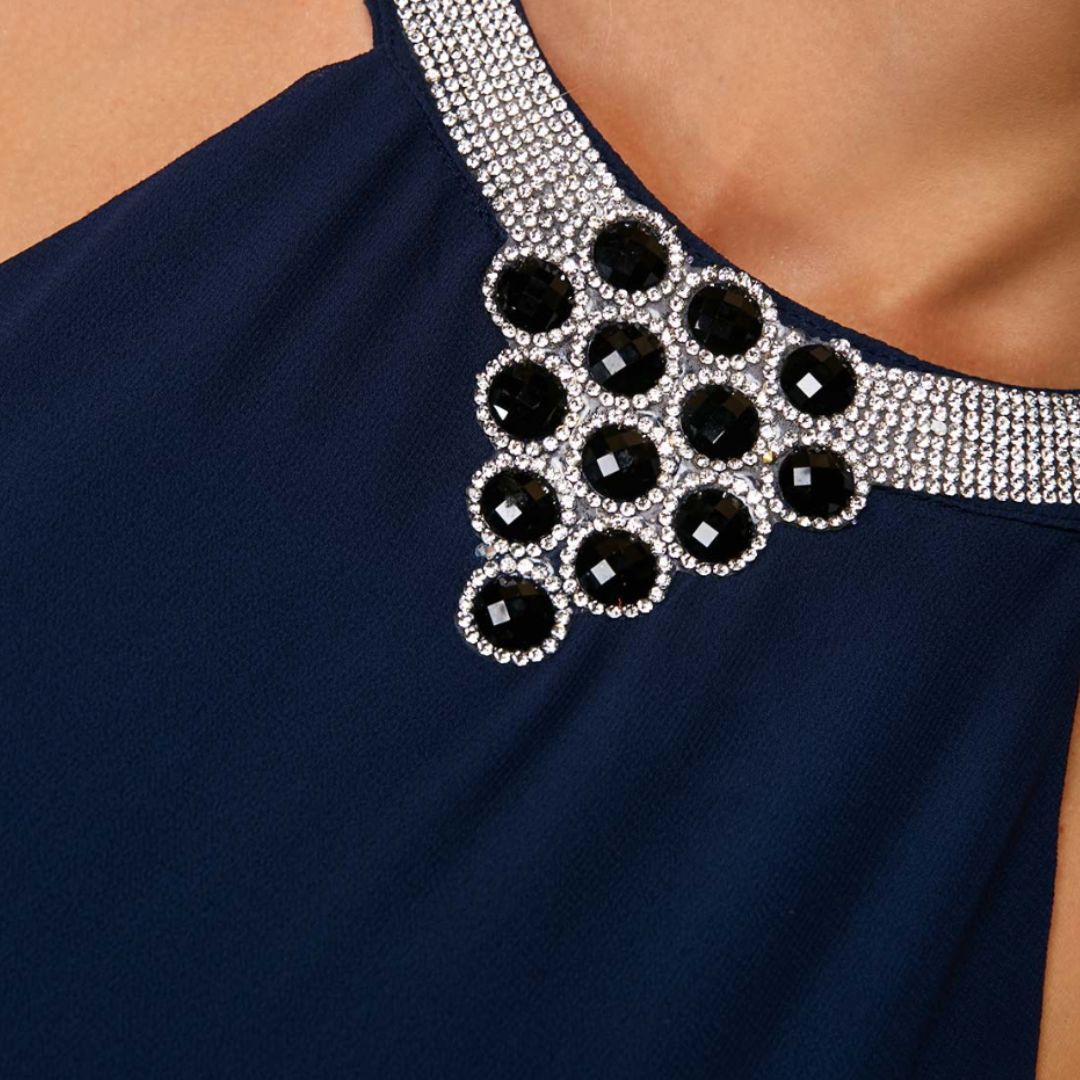 Mélisène | Robe asymétrique à col bijou