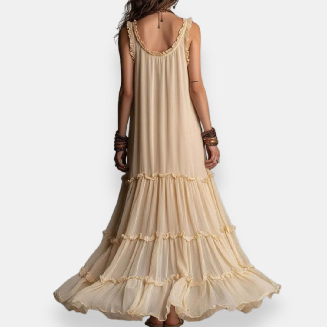 Helvonde | Robe Bohème Volants Étagés