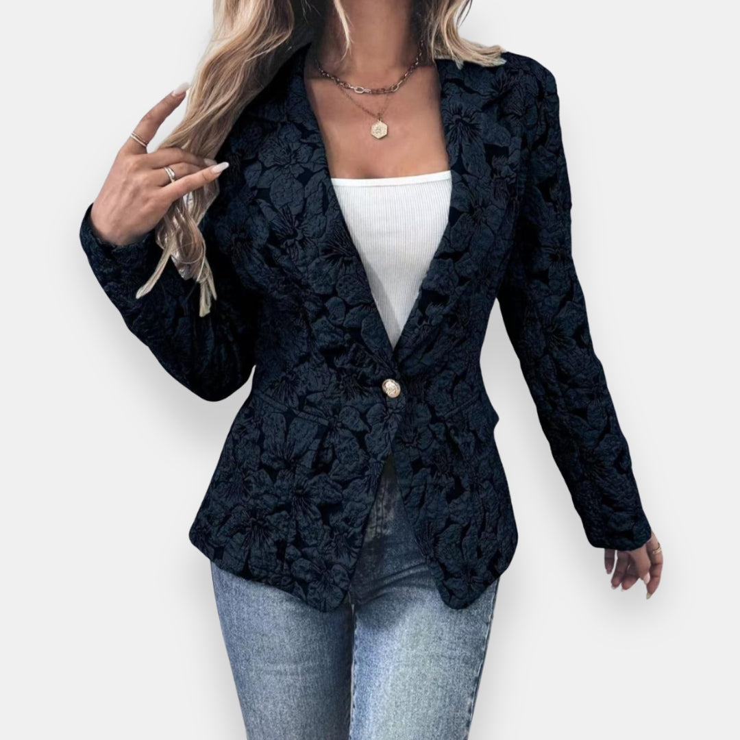 Laora | Veste en Jacquard à Motif Floral