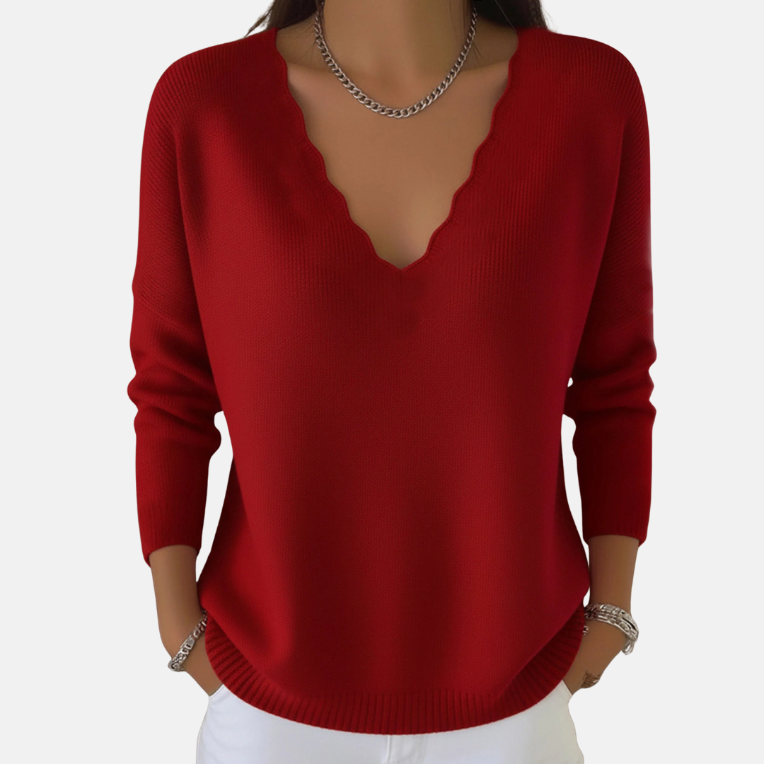 Tracy | Pull à col festonné élégant