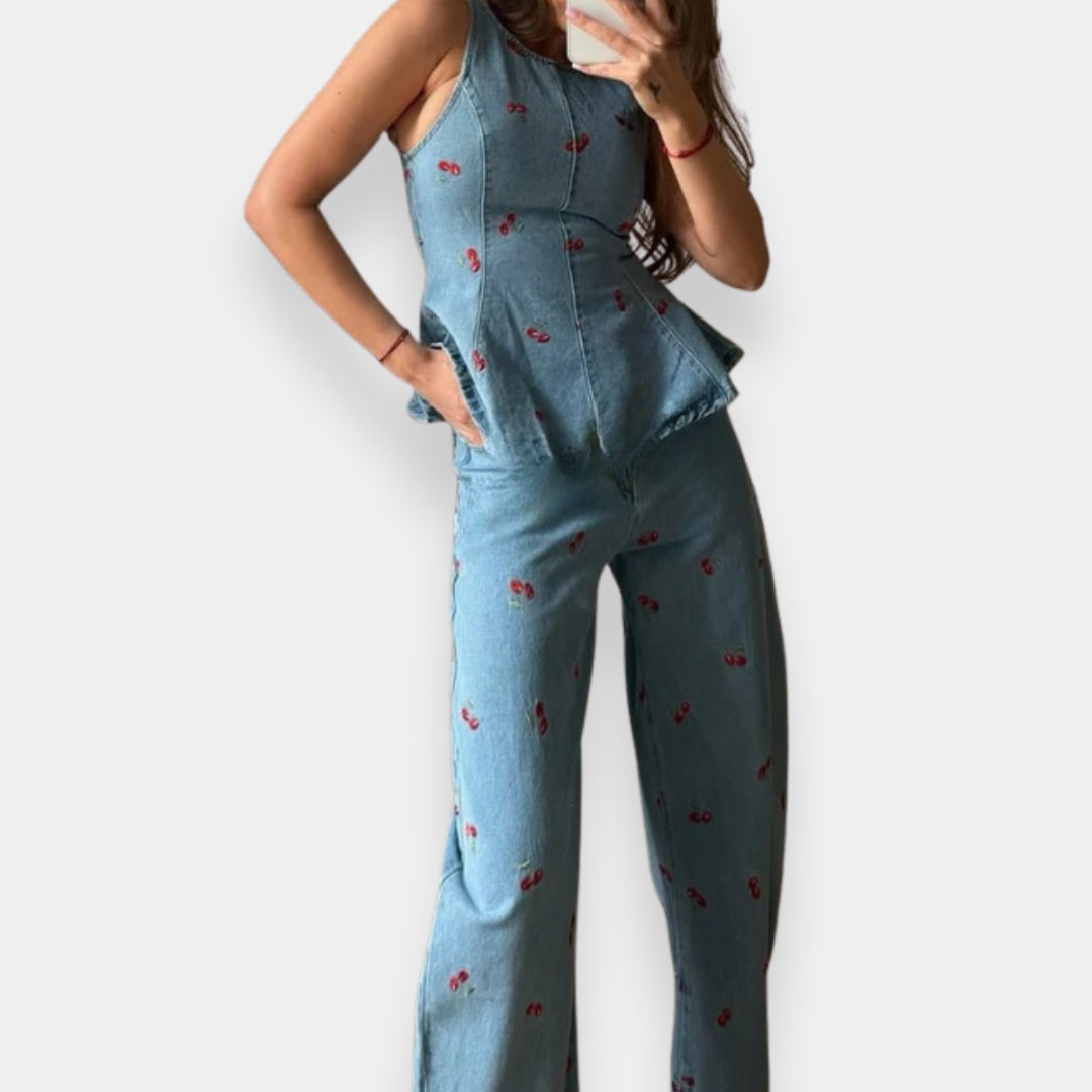Ella | Ensemble Péplum Cerises