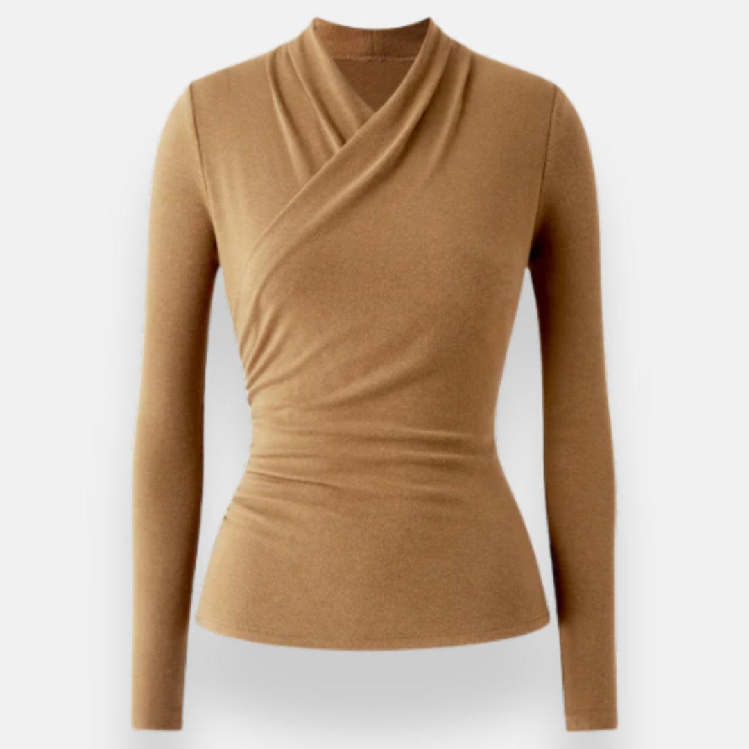 Cérina | Haut enveloppant à manches longues