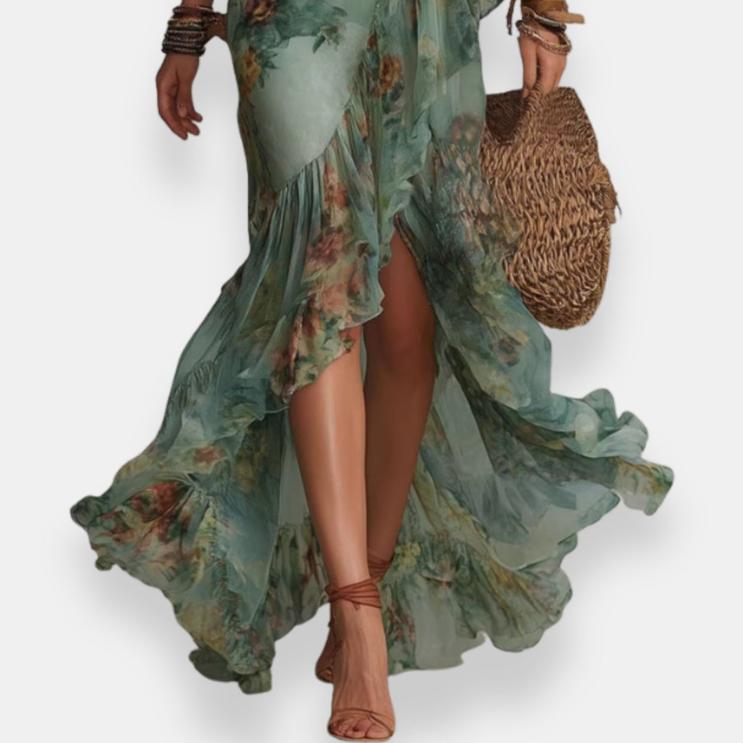 Constance | Robe Fleurie Fendue