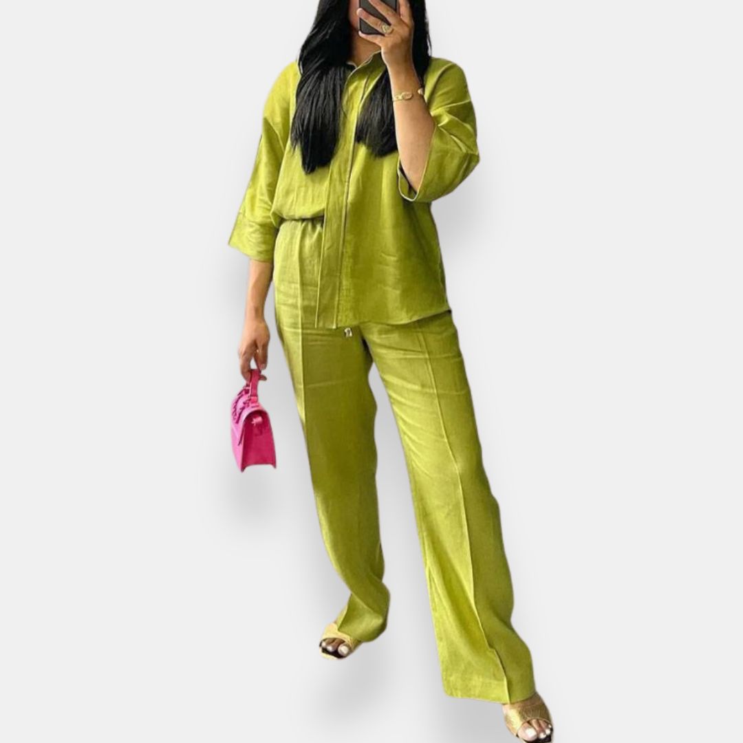 Aubertine | Ensemble chemise pantalon large