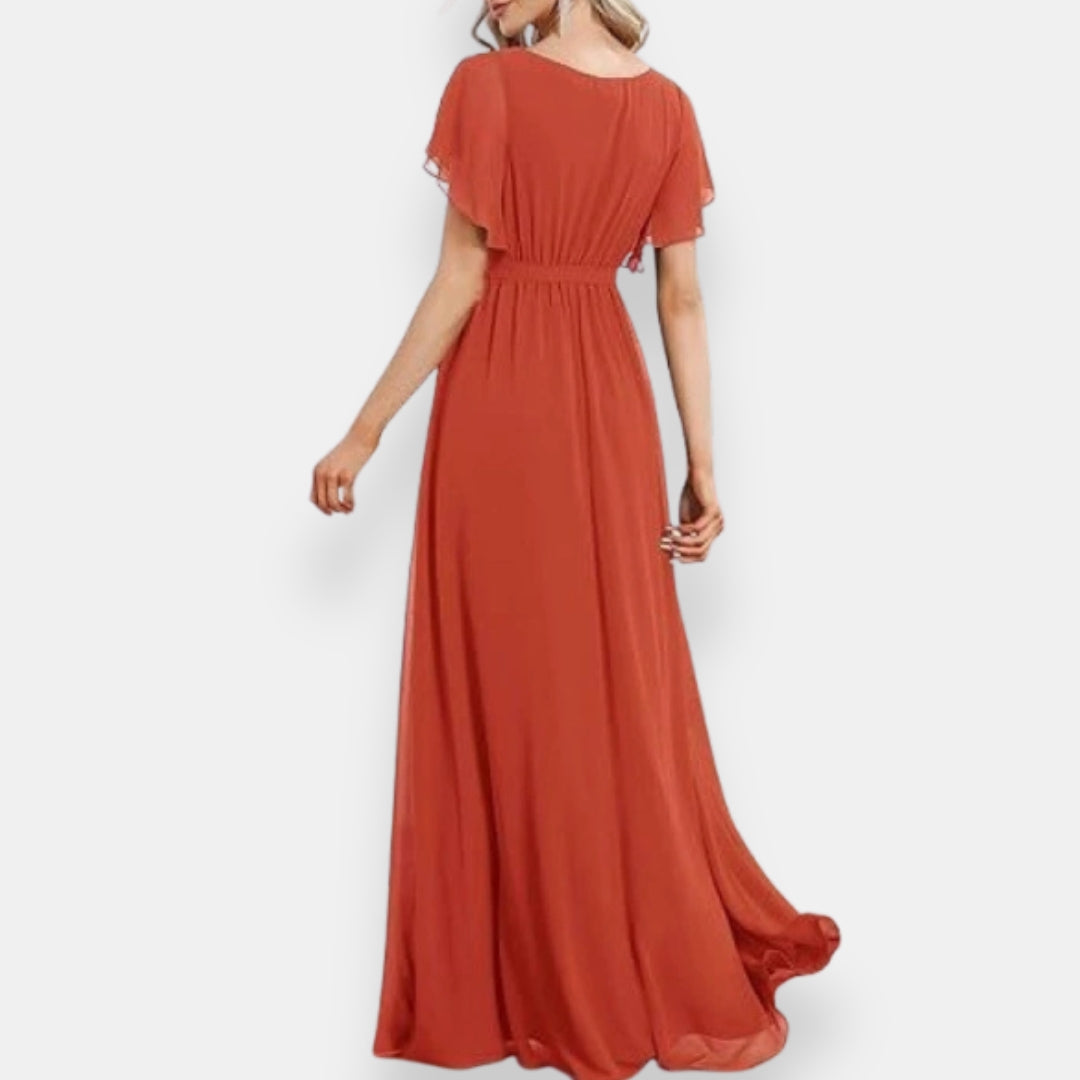 Dahlia | Robe soirée manches volantées