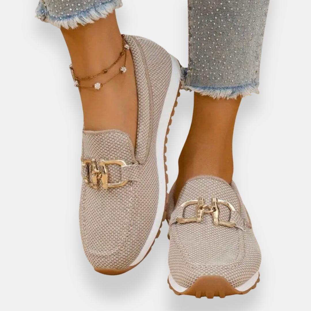 Théovrine | Sneakers loafer boucle dorée