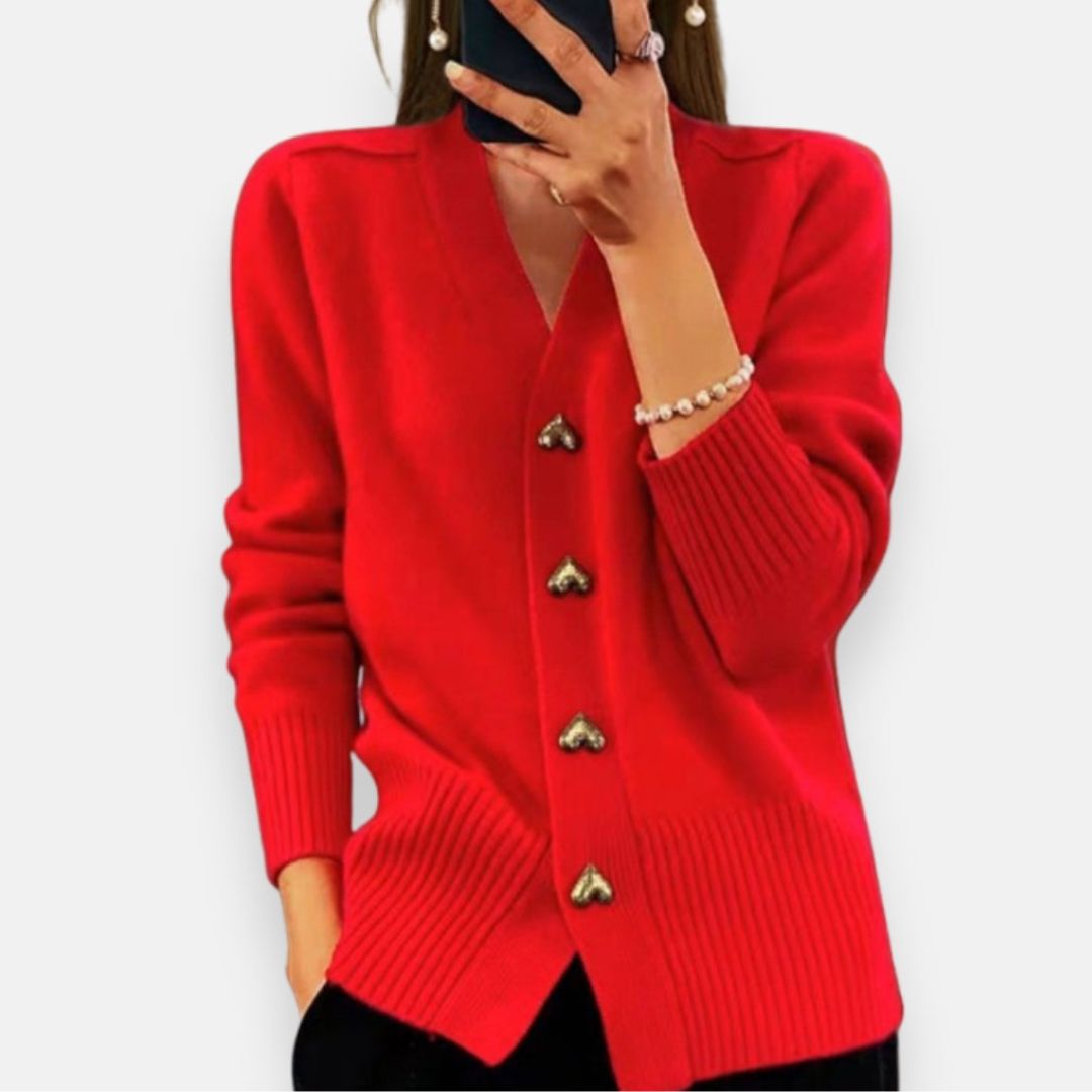 Mia | Cardigan élégant à boutons dorés