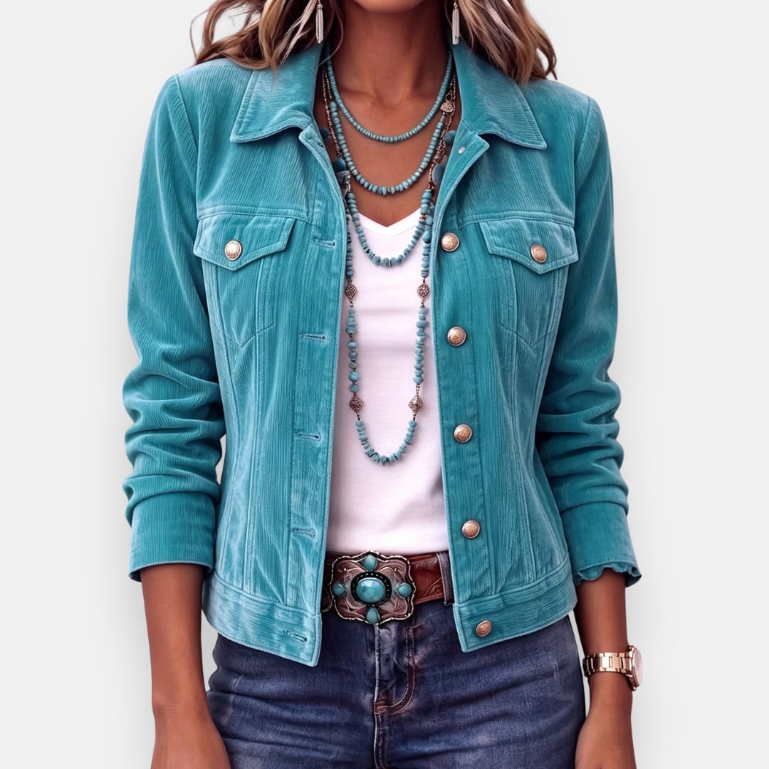 Elaïa | Veste Jean Turquoise