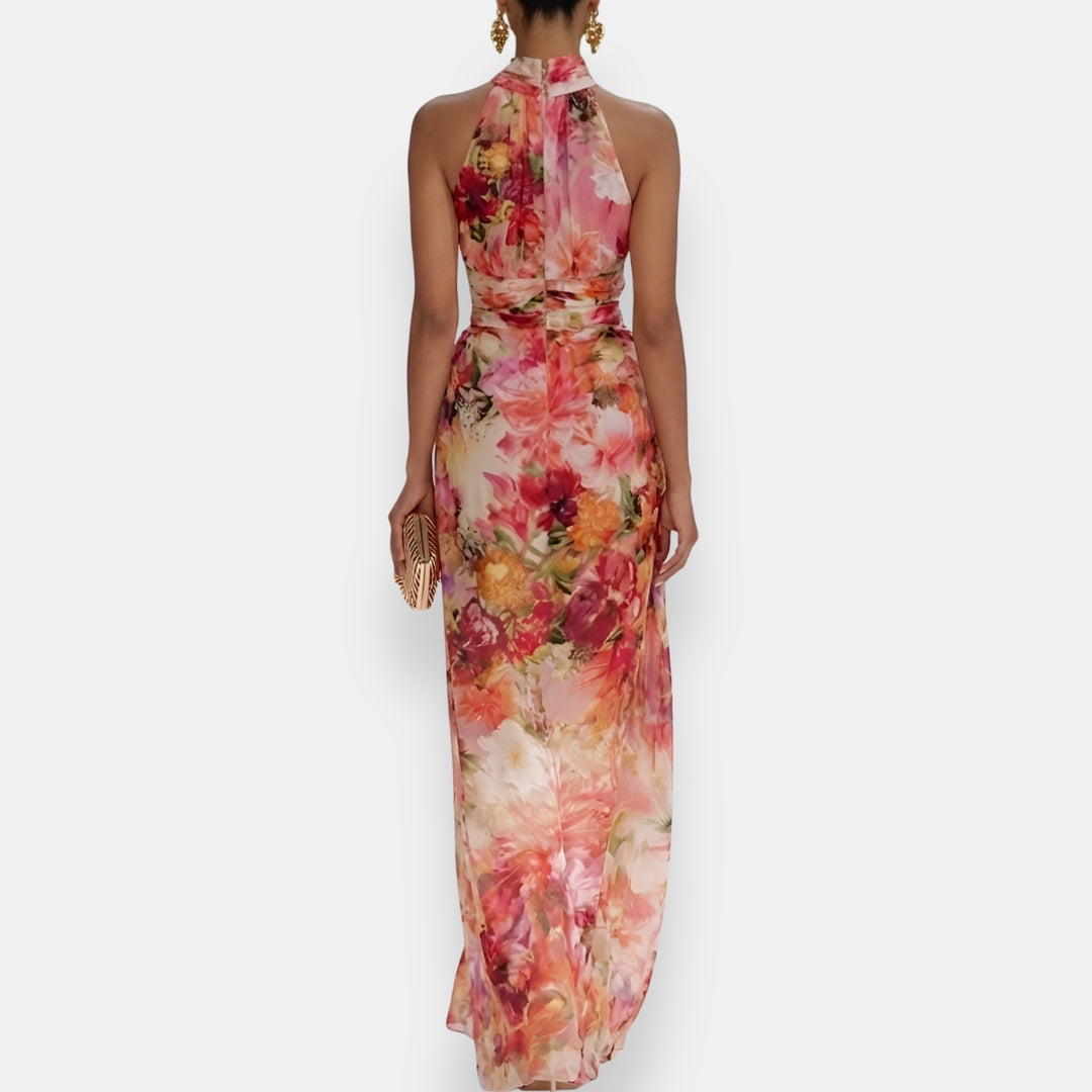 Reslianne | Robe longue fleurie dos nu