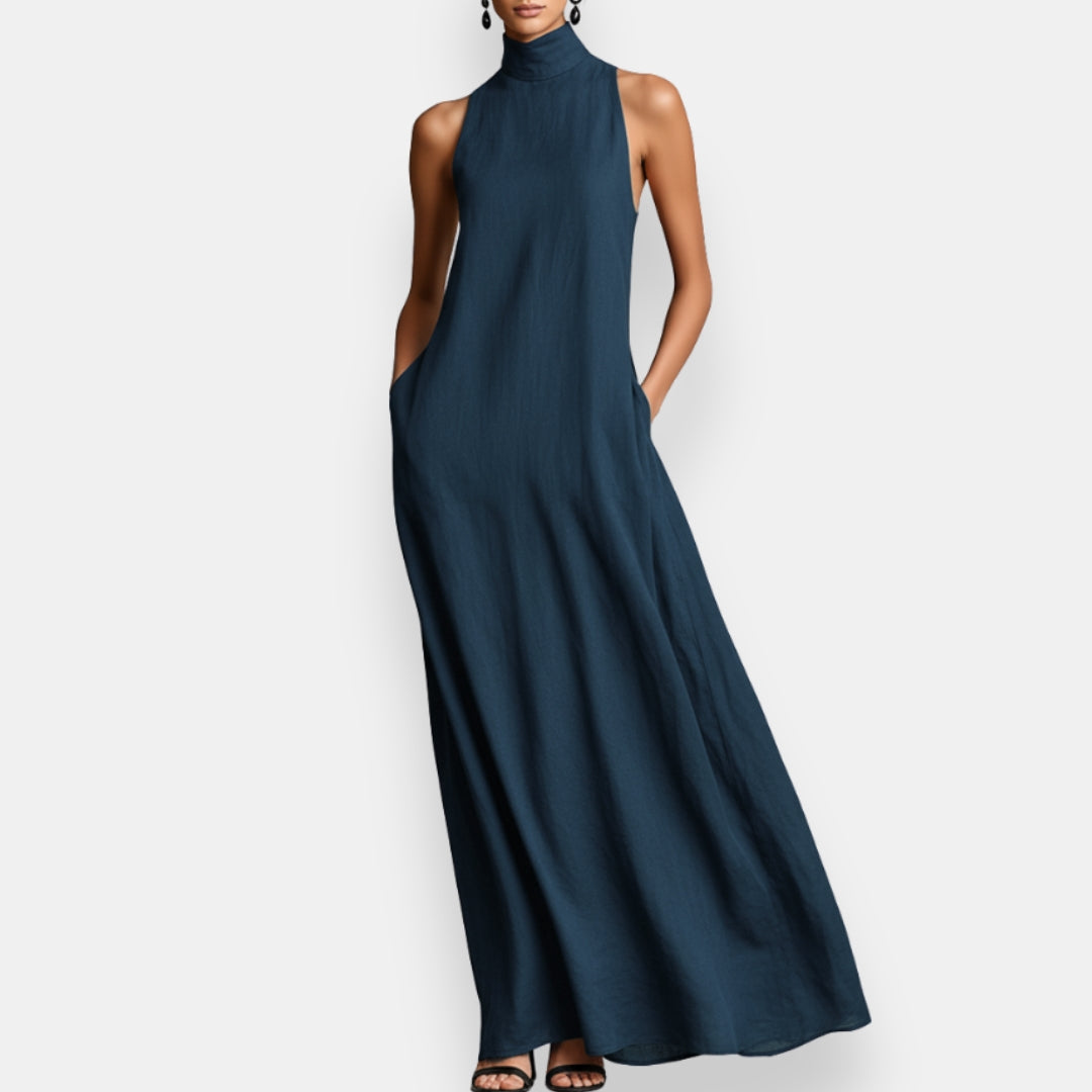 Calverne | Robe Longue Col Montant