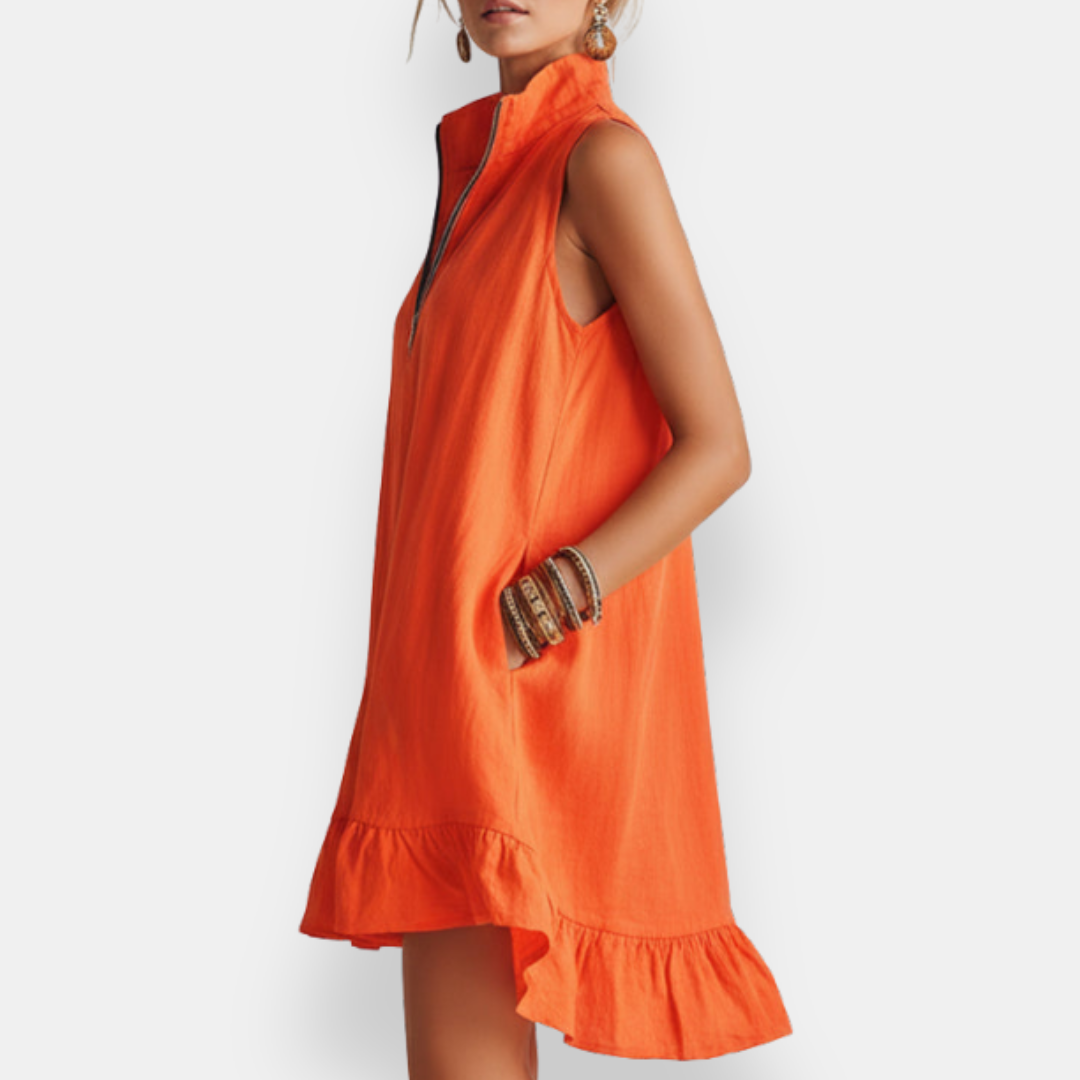 Hilaire | Robe courte sans manches à volant