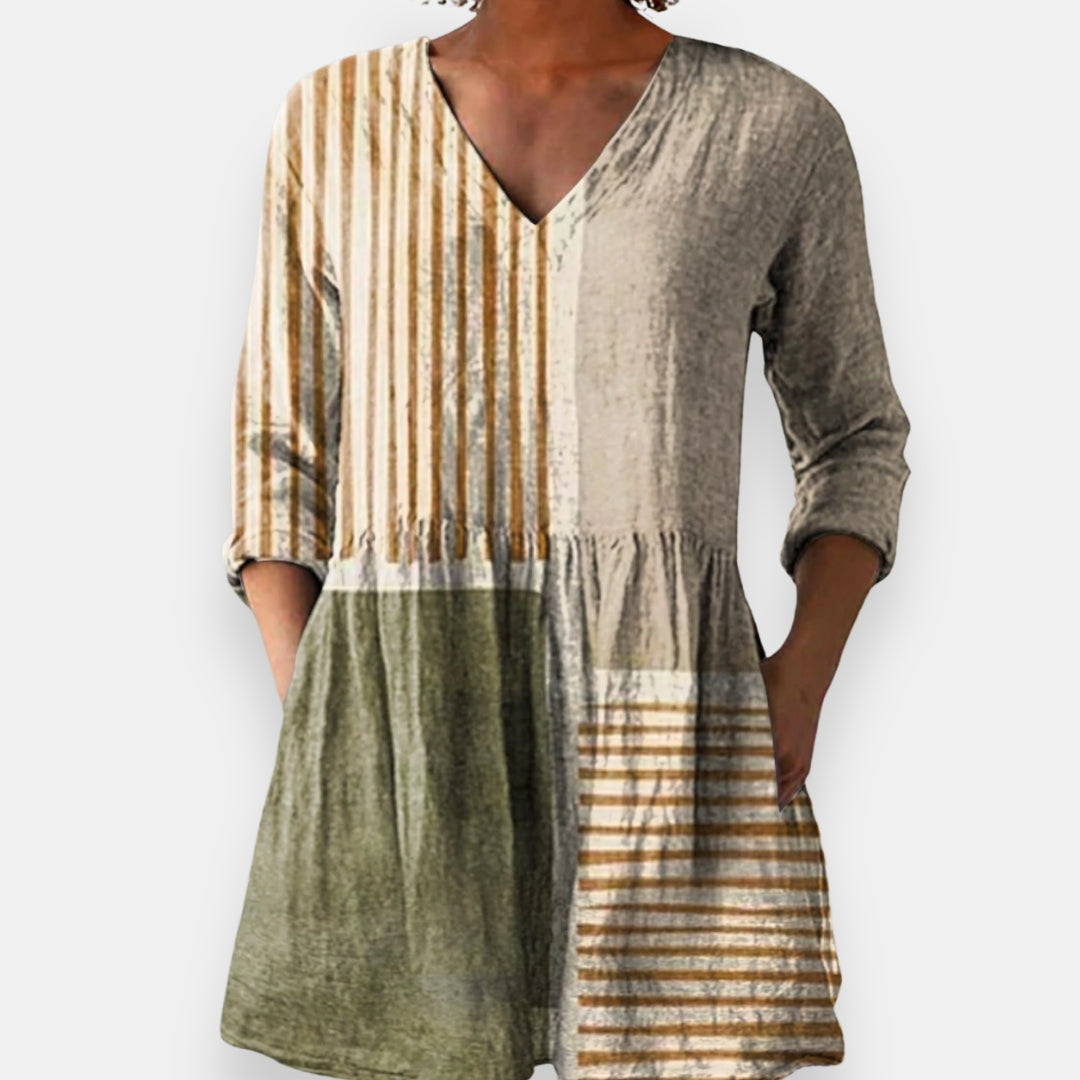 Julitte | Blouse Col V Contrastée