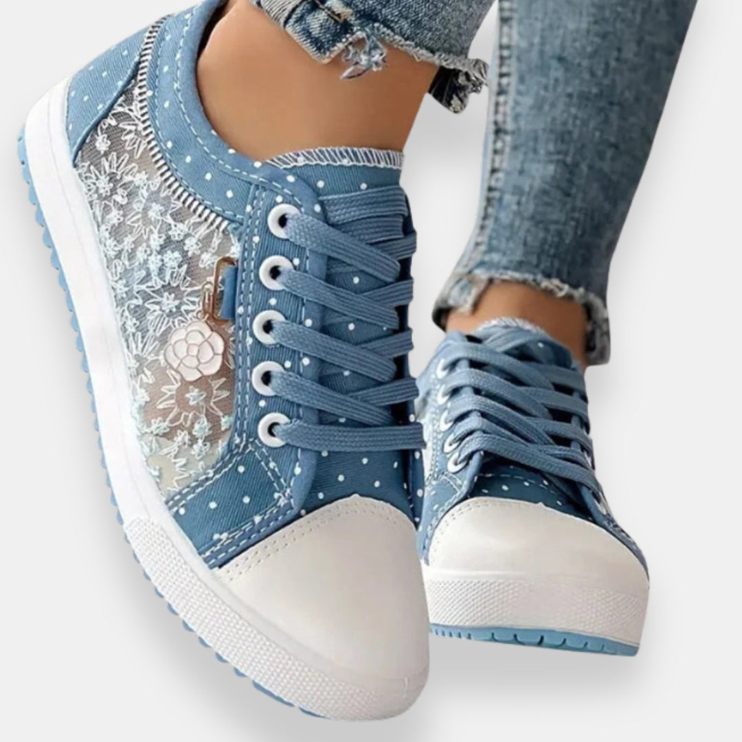 Caëlvoire | Sneakers brodées détail zip