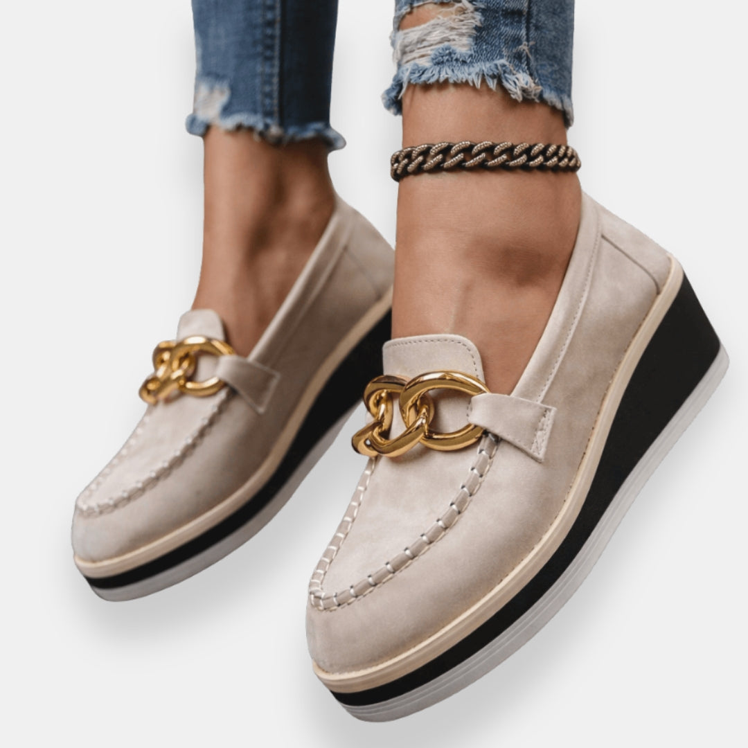 Orphise | Mocassins compensés chaîne dorée