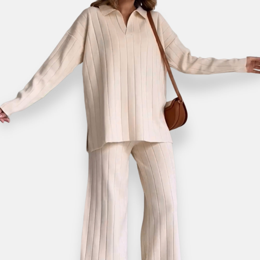 Saphina | Ensemble côtelé décontracté