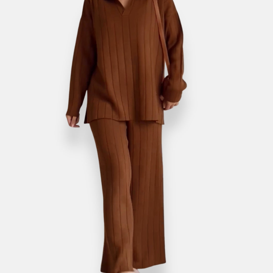 Saphina | Ensemble côtelé décontracté