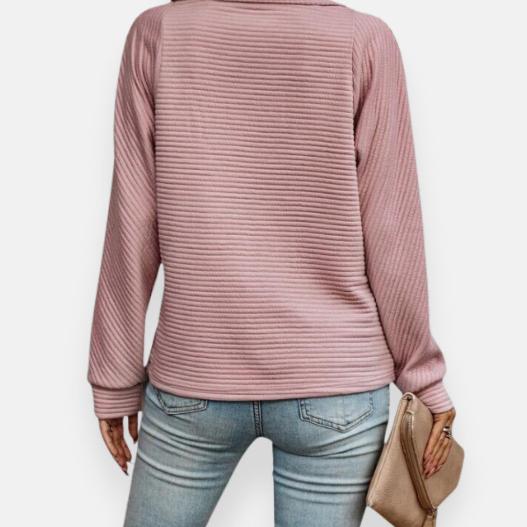 Juniper | Pull à col zippé côtelé