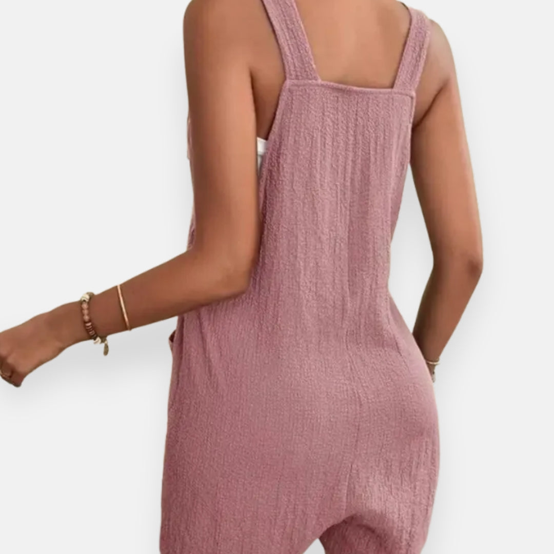 Graziella | Combishort rose à nœuds d’épaules