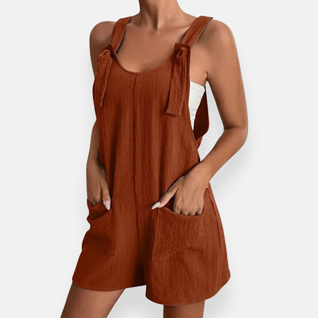 Graziella | Combishort rose à nœuds d’épaules