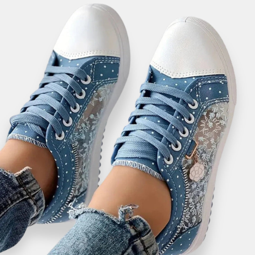 Caëlvoire | Sneakers brodées détail zip