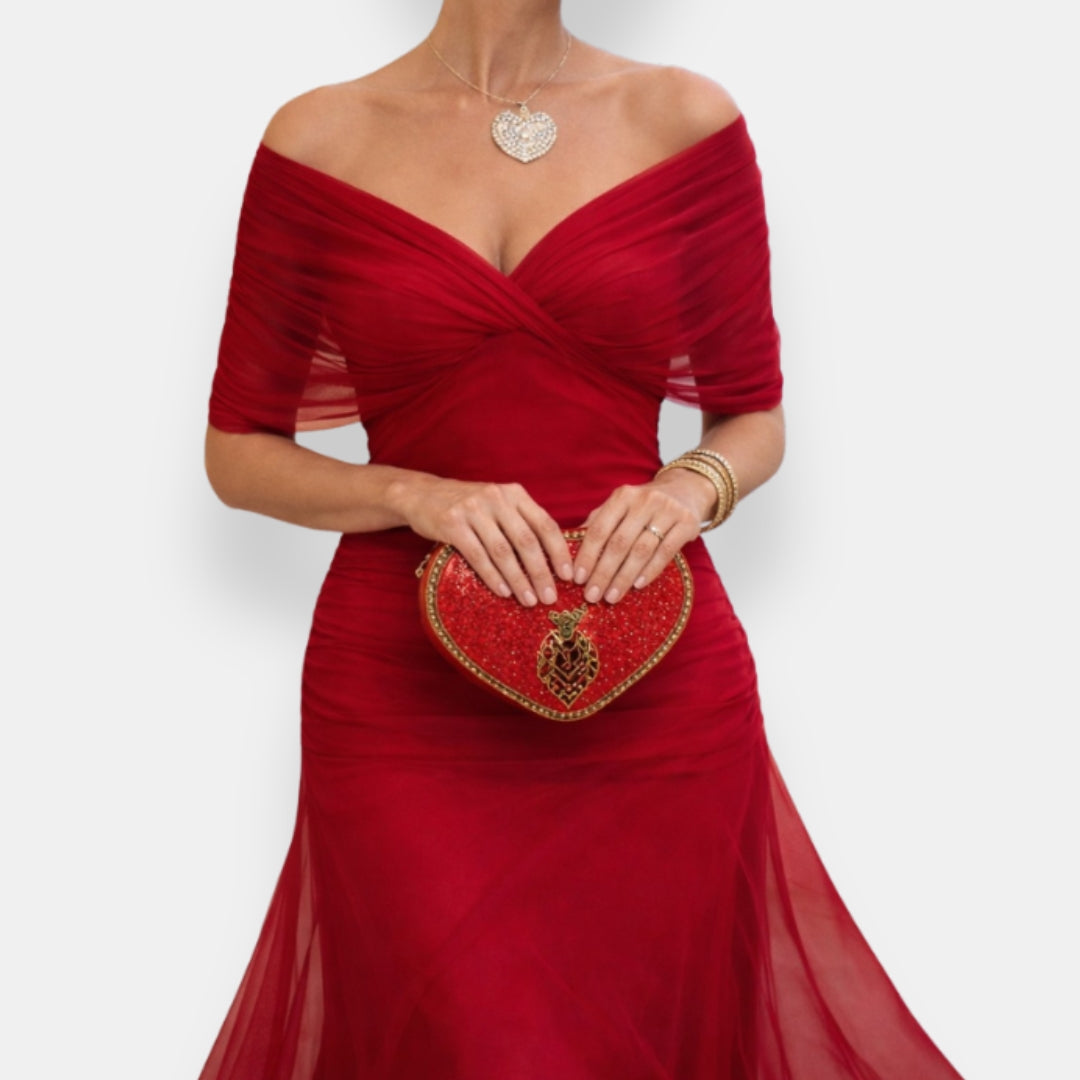 Astrée | Robe longue drapée col
