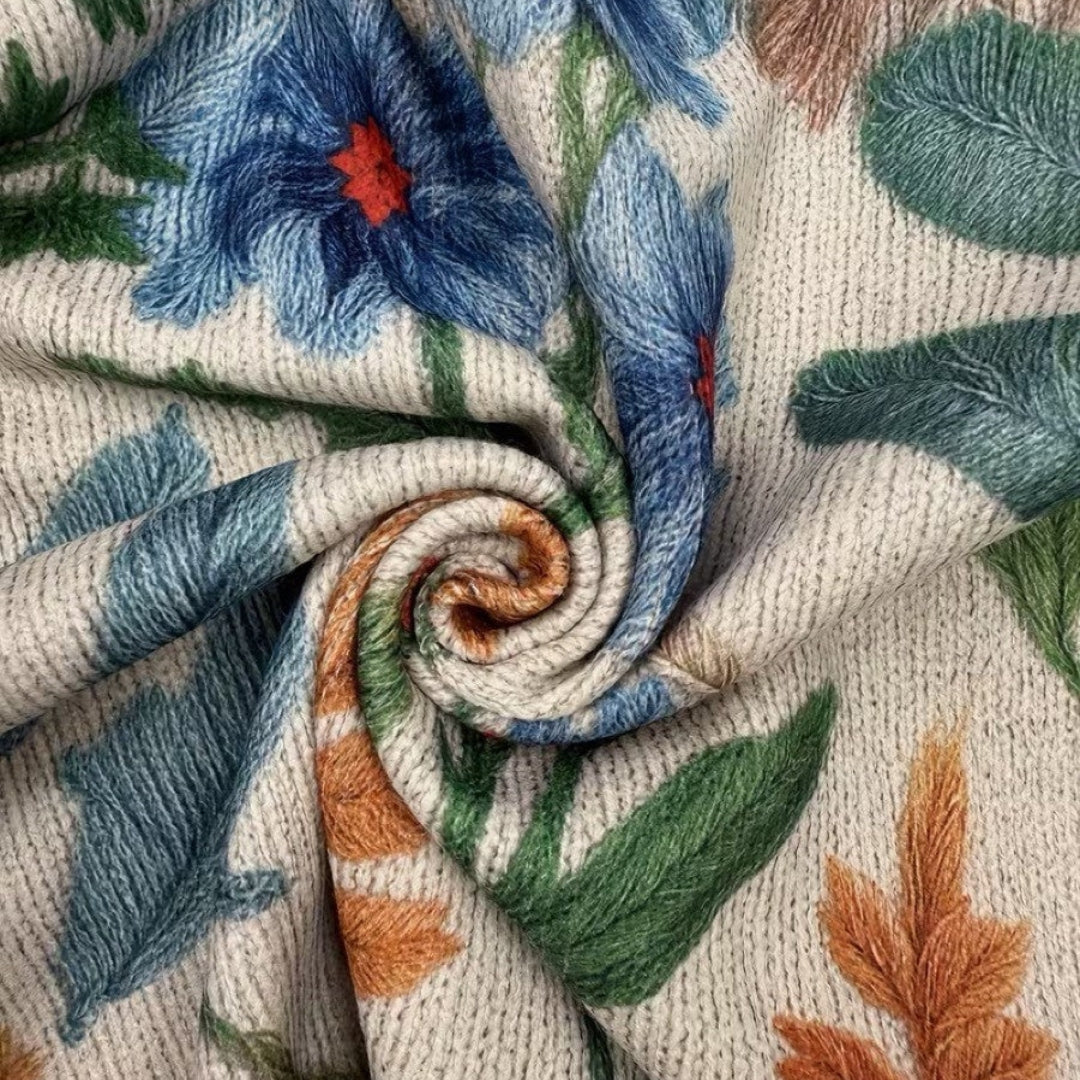 Pia | Veste Maille Fleurie