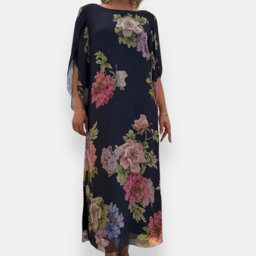 Janique | Robe longue fluide florale
