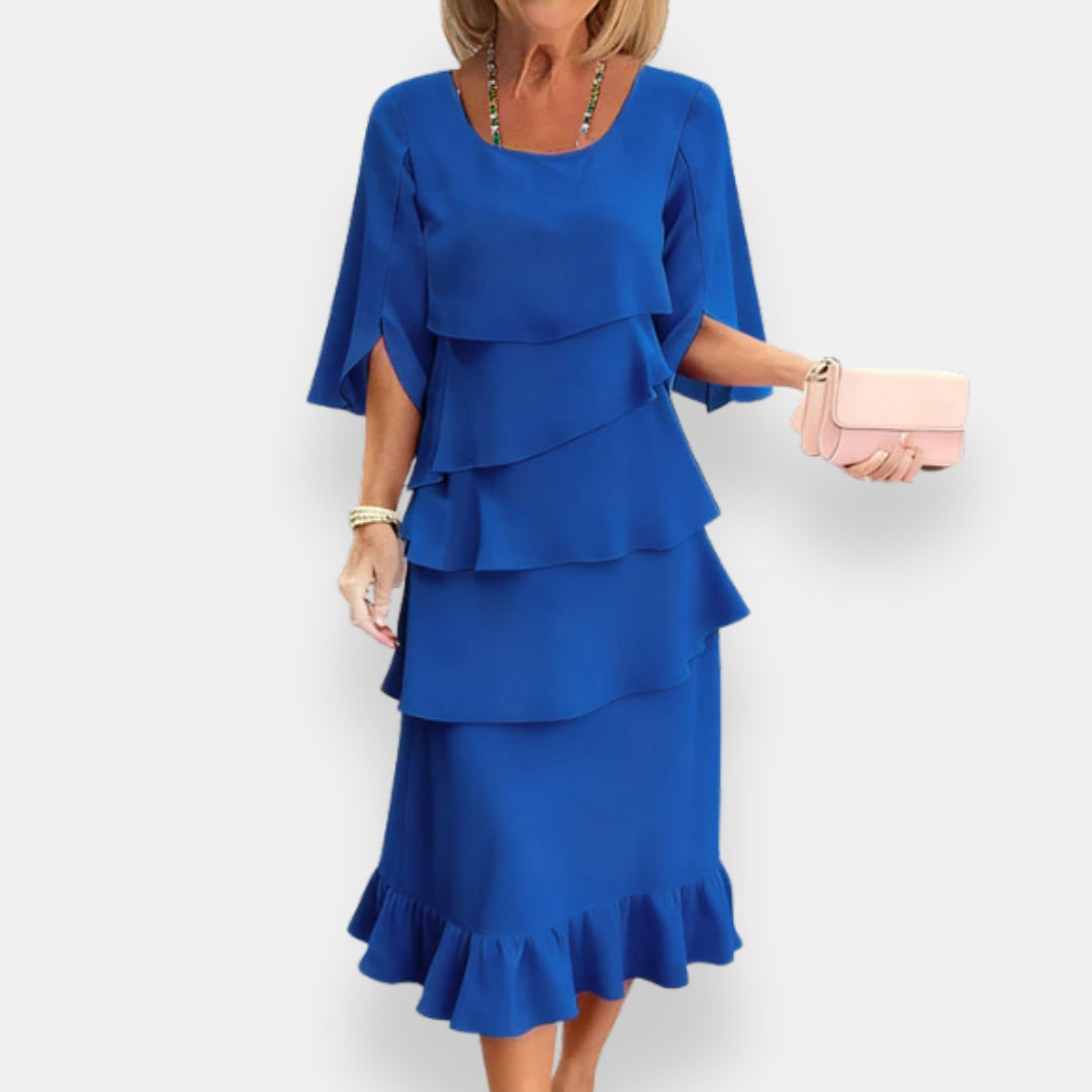 Kahina | Robe midi à volants