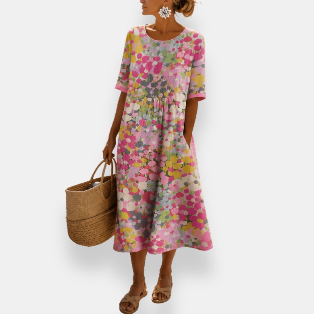 Falvine | Robe midi à imprimé aquarelle