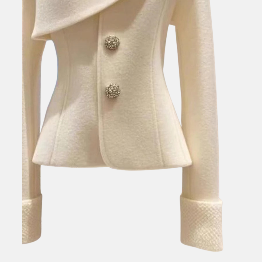 Zora | Pull blanc uni à manches longues confortable