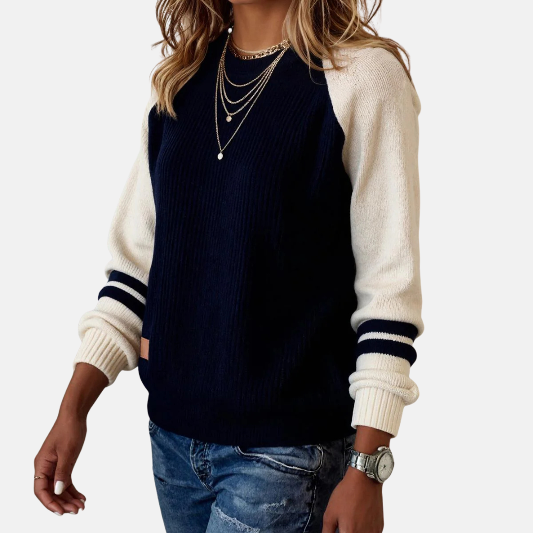 Angélique | Pull à rayures à col rond
