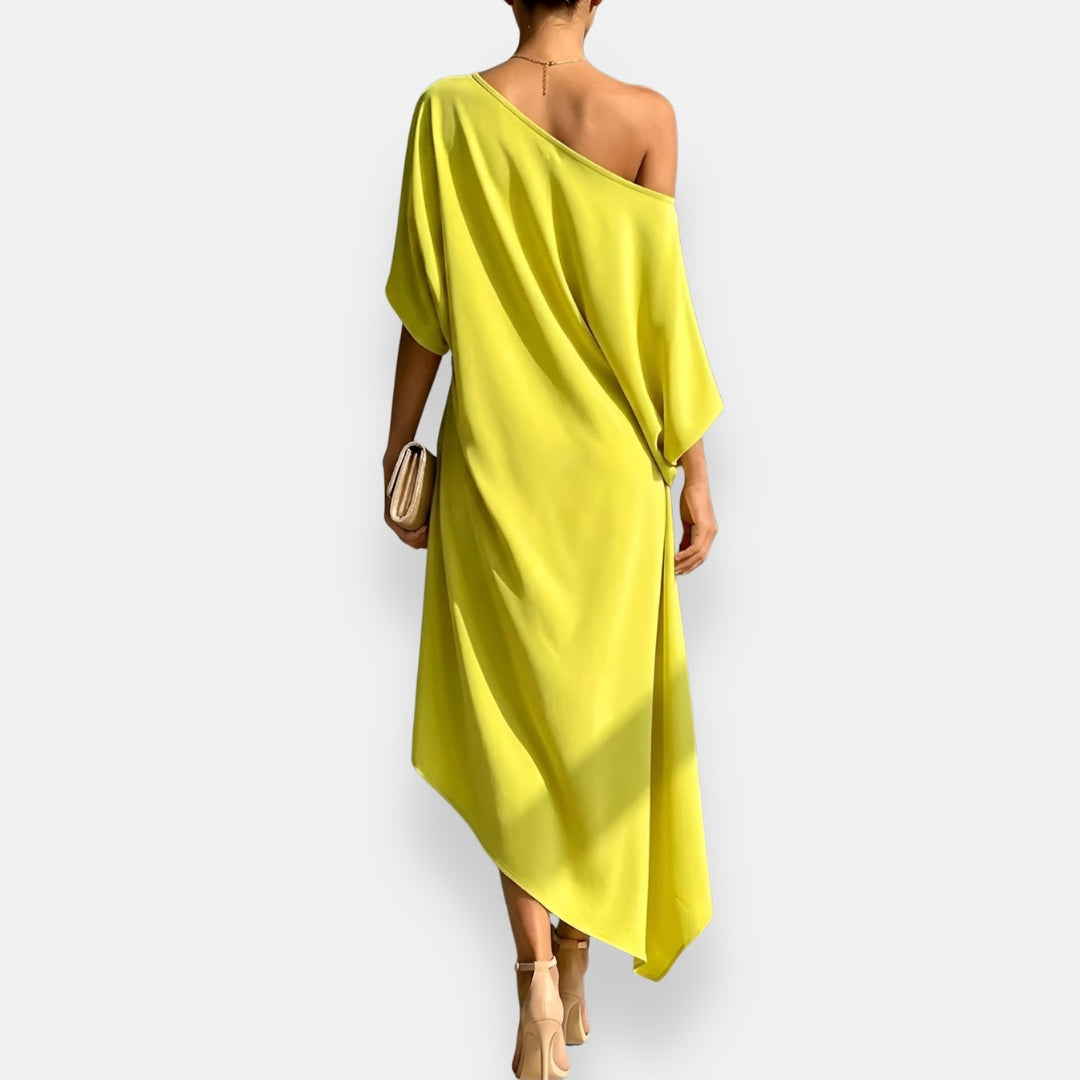 Orléane | Robe drapée asymétrique