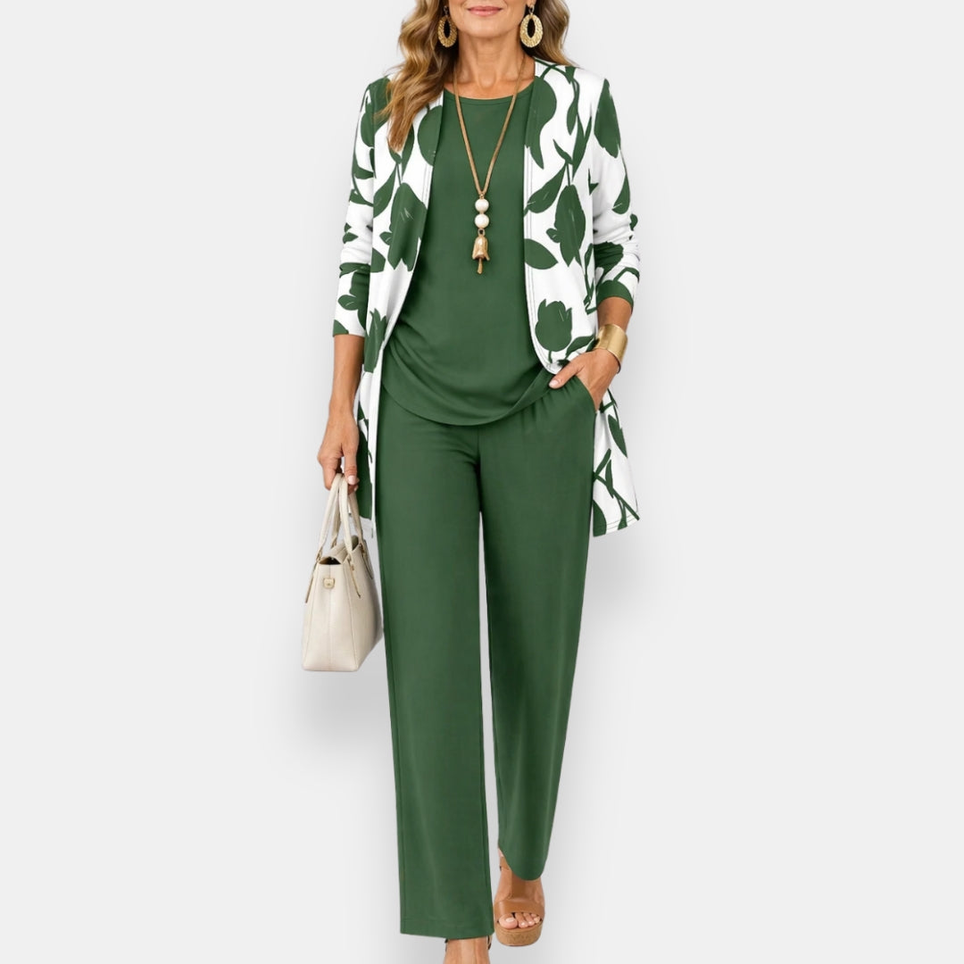 Firmine | Ensemble gilet fleuri