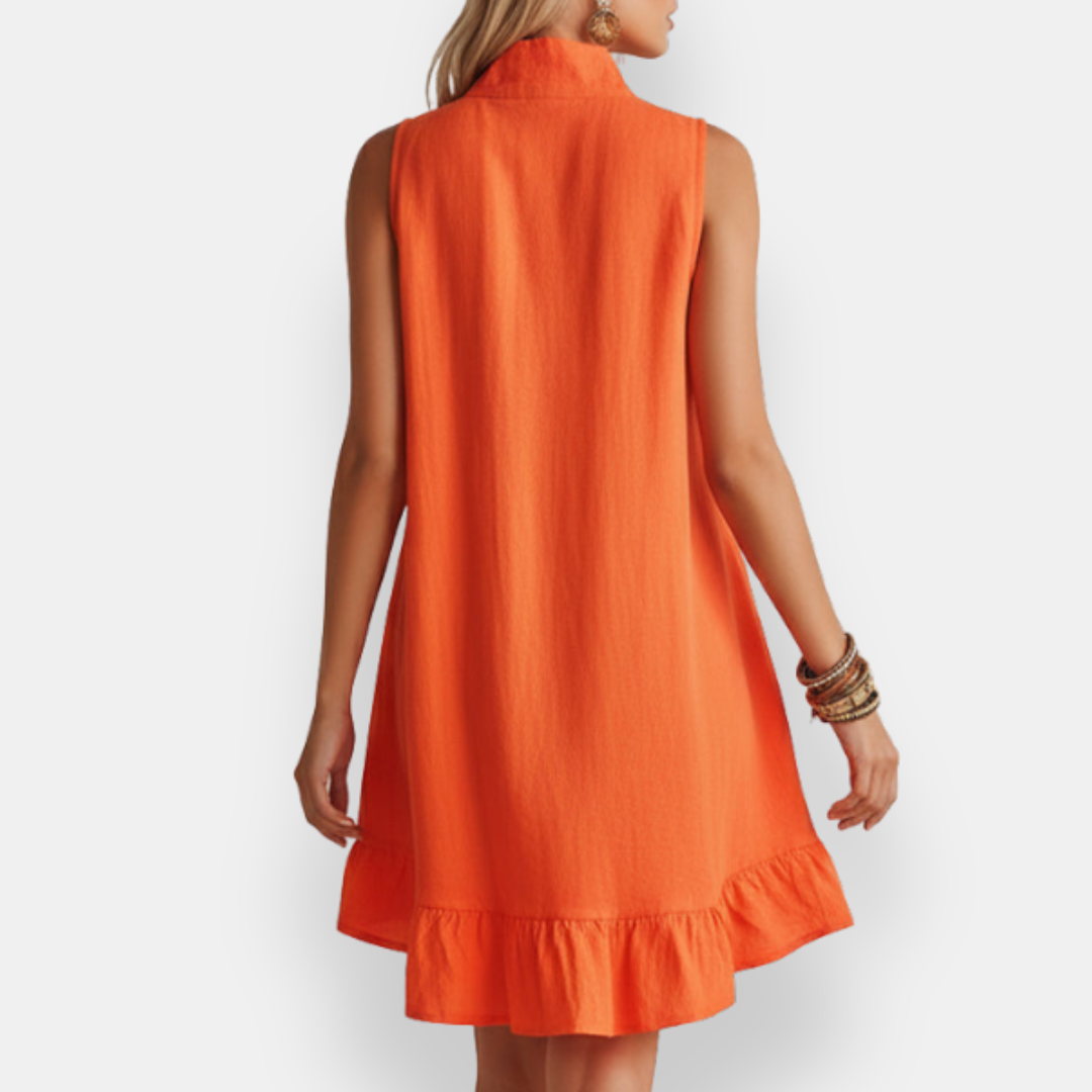 Hilaire | Robe courte sans manches à volant