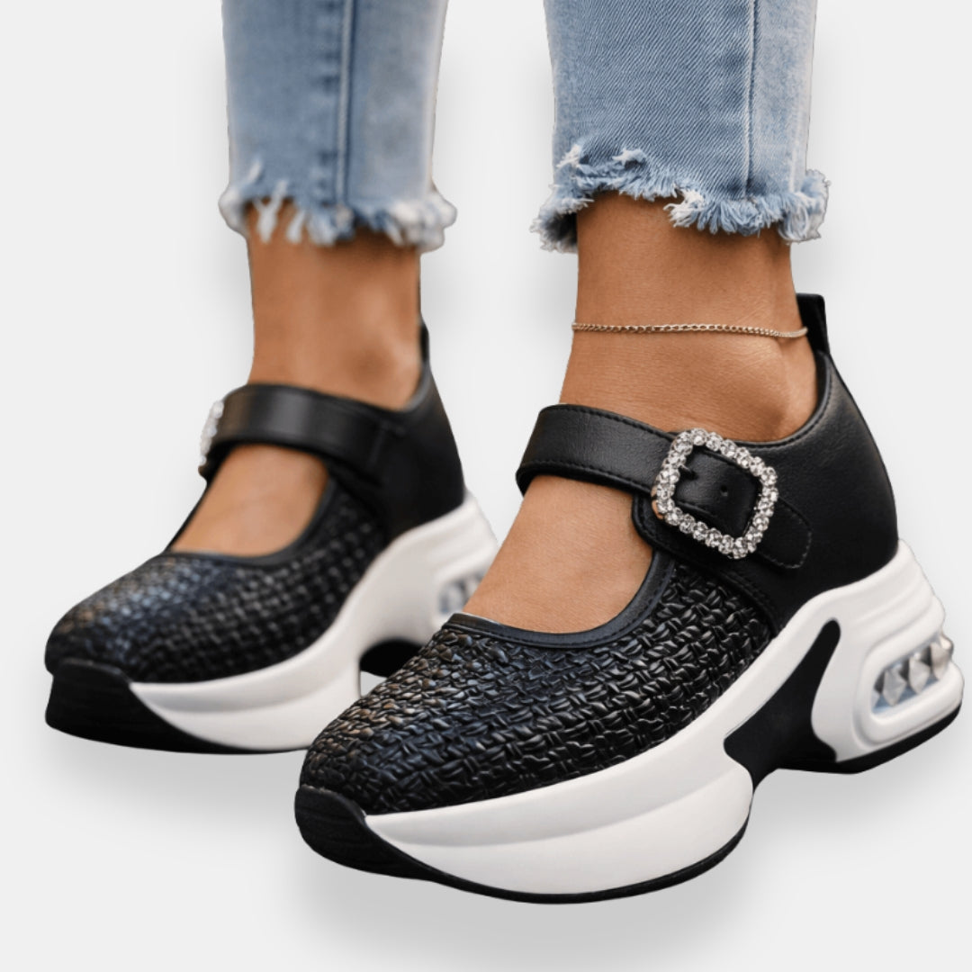 Ivane | Sneakers compensées strass