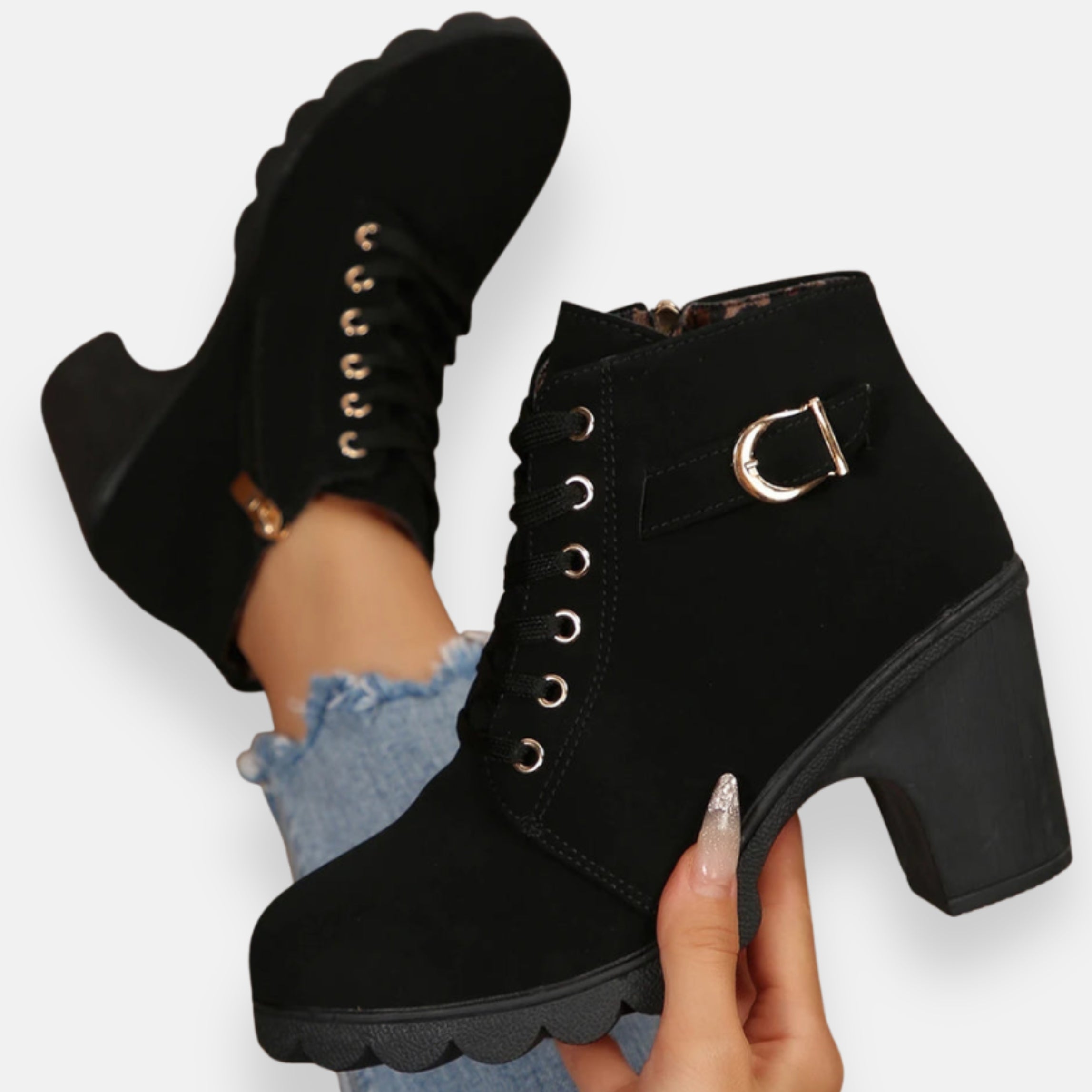 Isaura | Bottines à Talon et Lacets