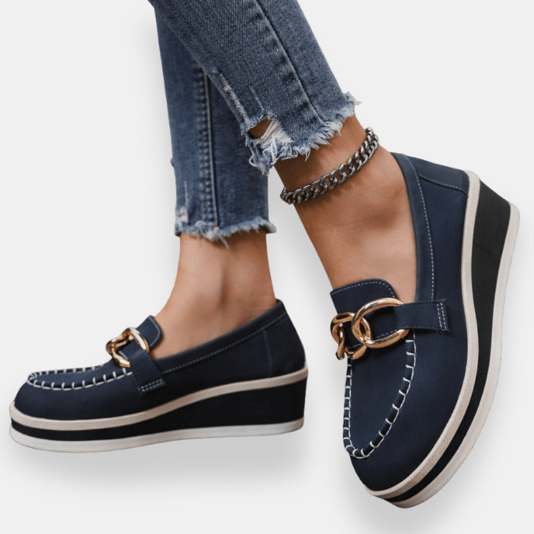 Orphise | Mocassins compensés chaîne dorée