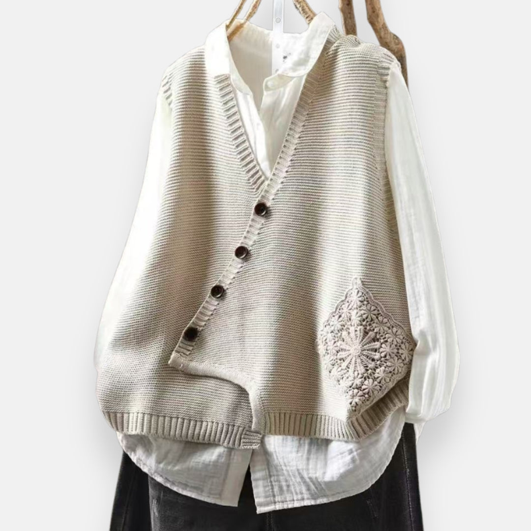Hélène | Gilet asymétrique en tricot