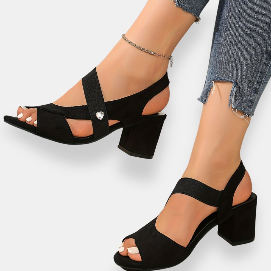 Adalgise | Elastic square-heeled sandals