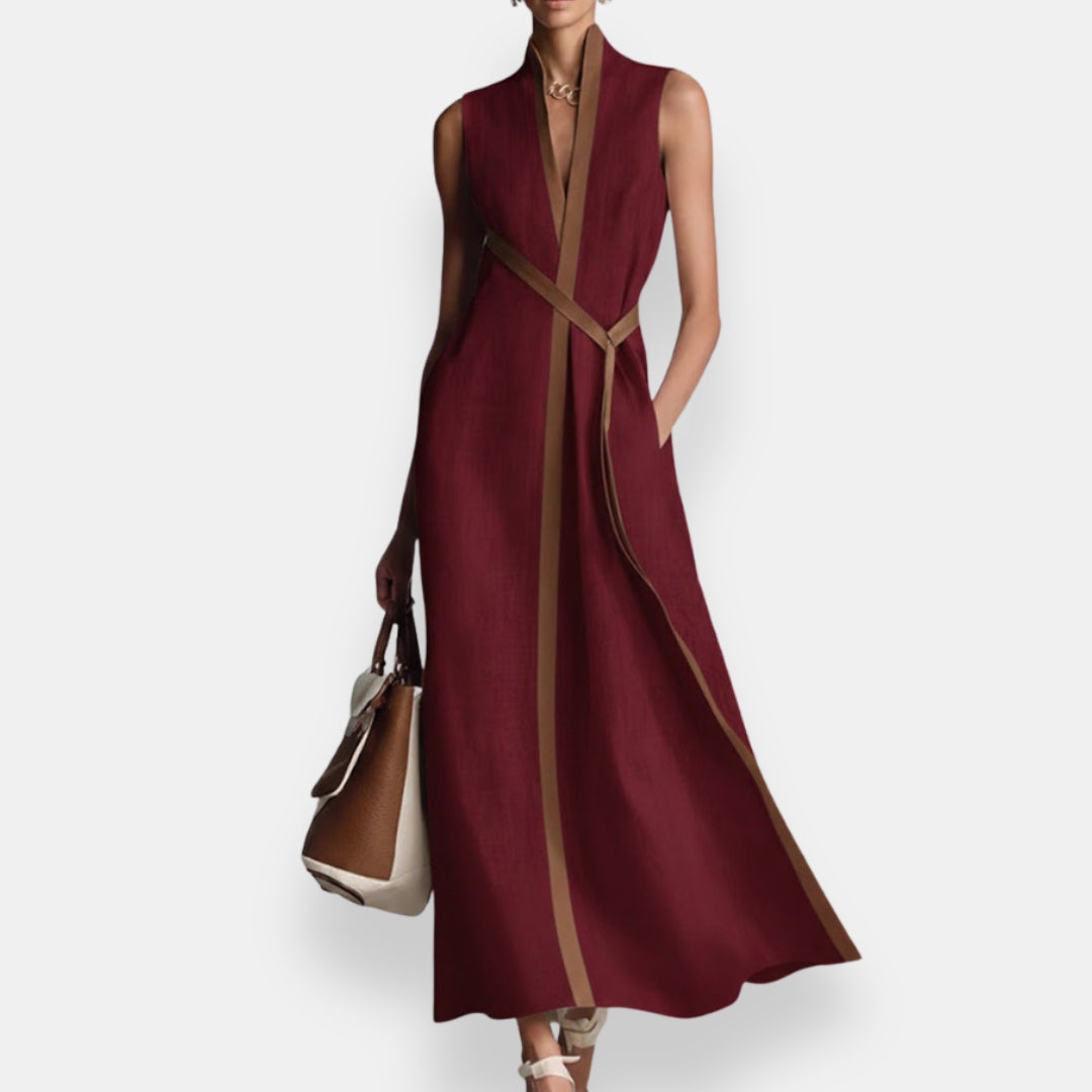 Tilvaine | Robe maxi liseré contrasté