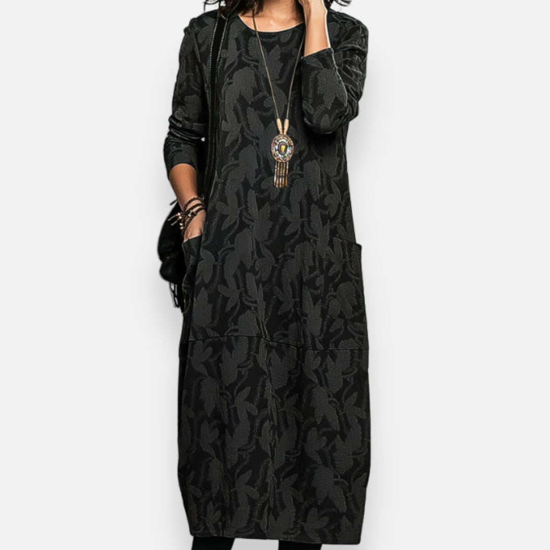 Maléna | Robe longue à motifs discrets