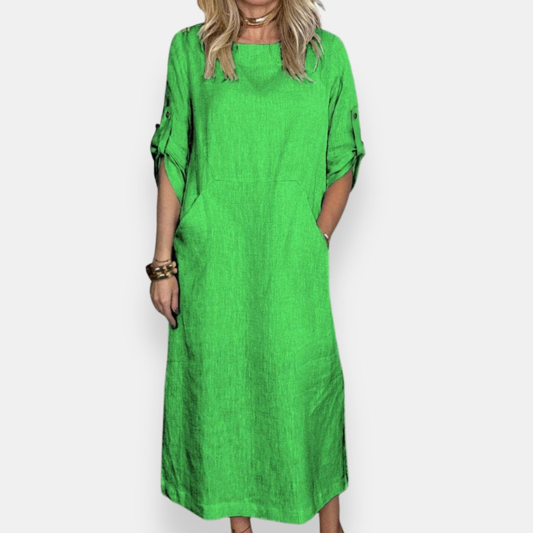 Solène | Robe midi retroussable