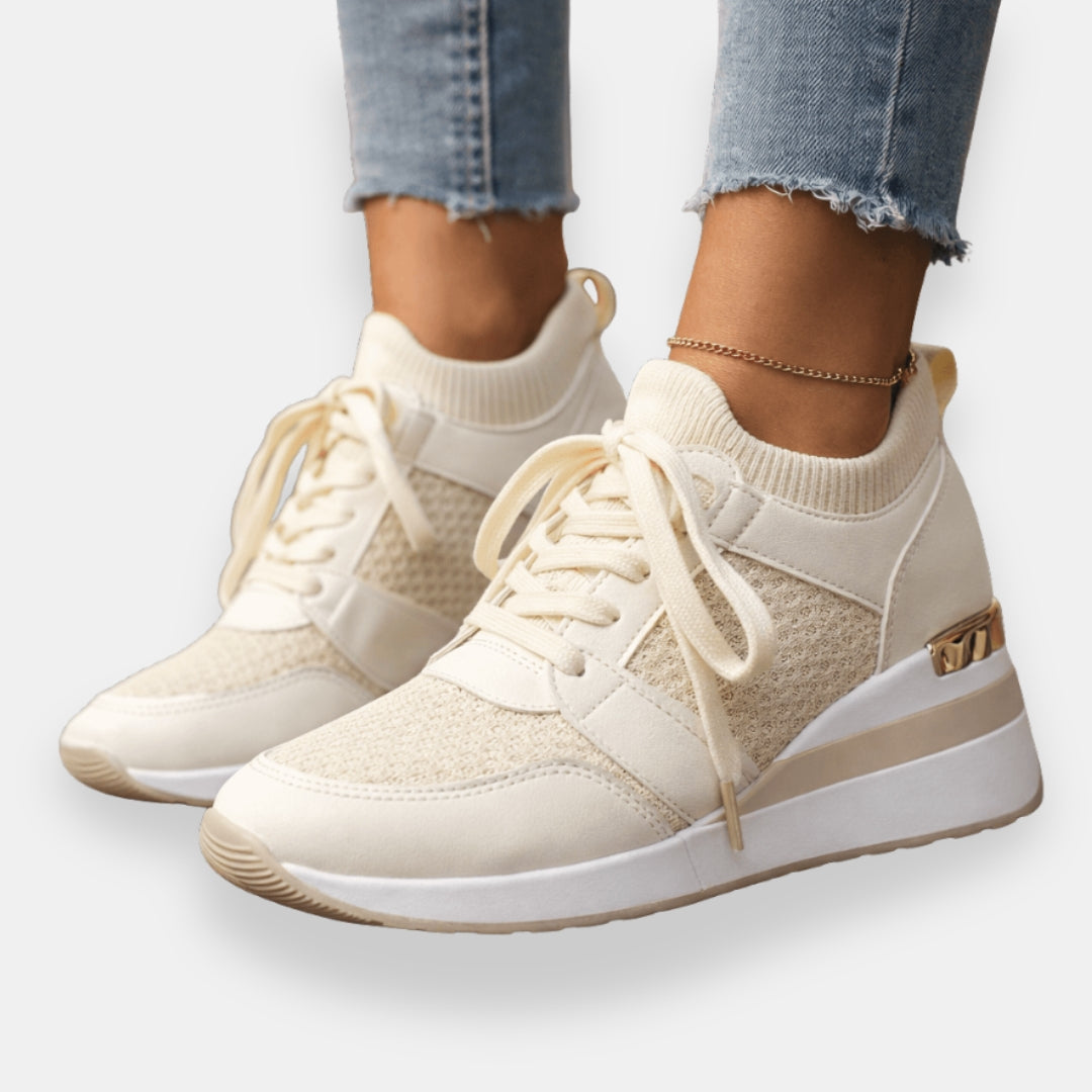 Linotte | Sneakers compensées dorées
