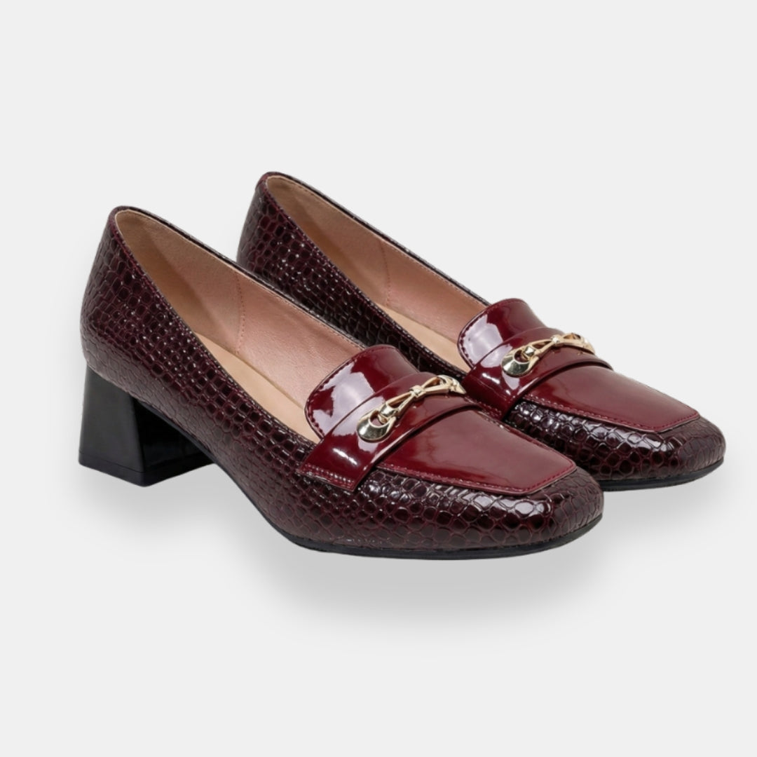 Nréloise | Mocassins croco chaîne dorée