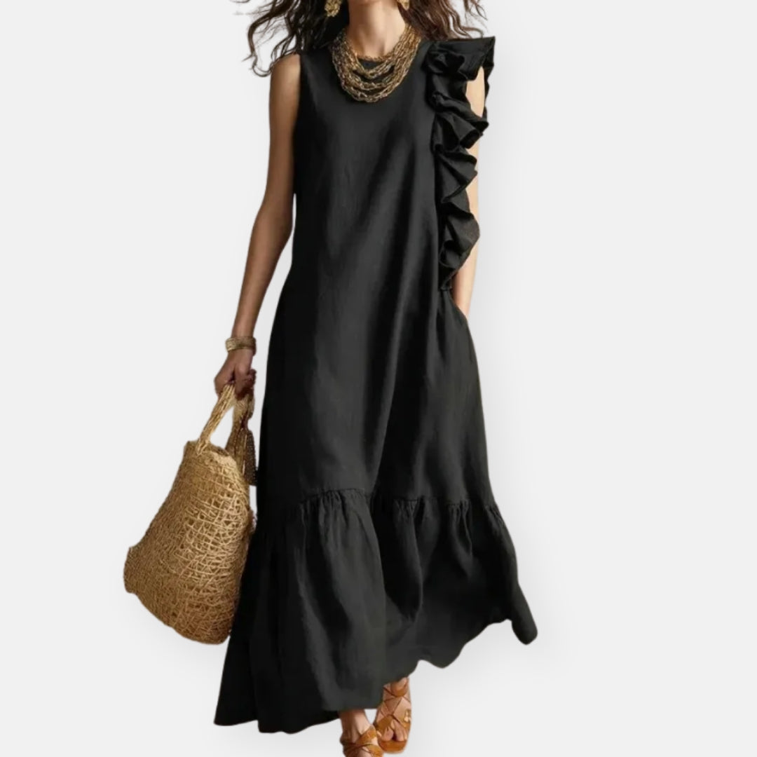 Yannice | Robe longue à volants asymétriques