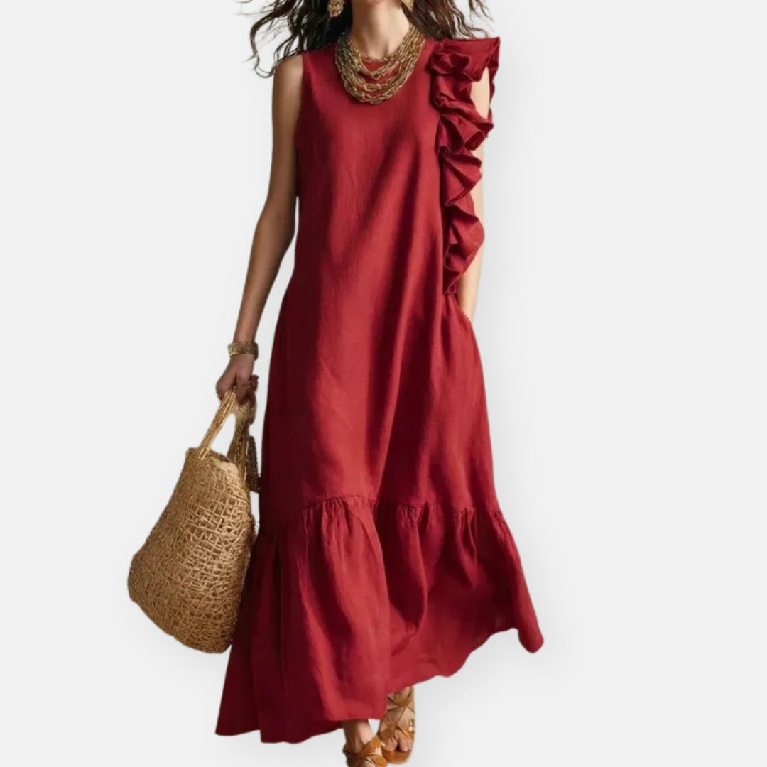 Yannice | Robe longue à volants asymétriques