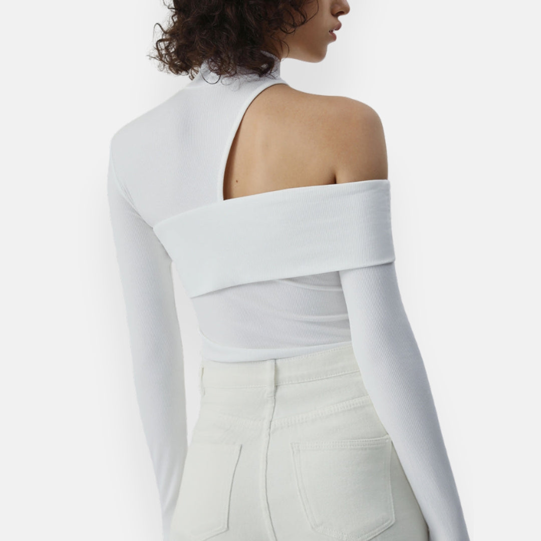 Lidia | Haut asymétrique à épaules dénudées